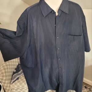 Harbor Bay Button Down shirt. Black With Square Pattern. Size 2XL